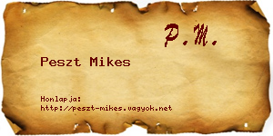 Peszt Mikes névjegykártya